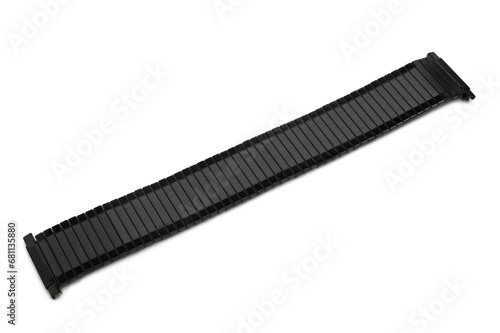 Black metal watch band