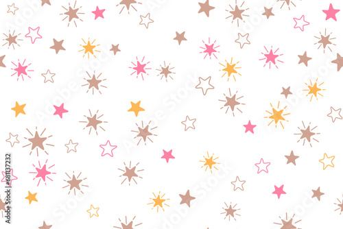 Stars childish vector seamless pattern graphic design. New Year gift wrapping...