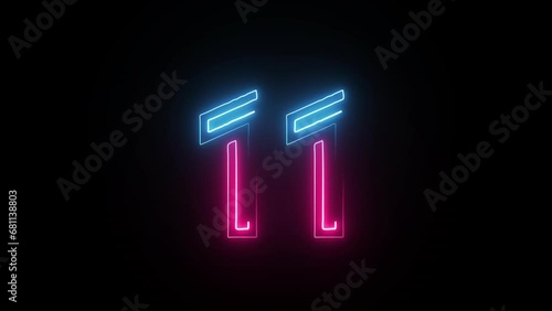 Neon number 11 with alpha channel, neon numbers, number eleven photo
