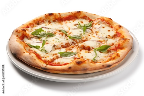 Pizza margarita on white background. Napoleon Italian Pizza