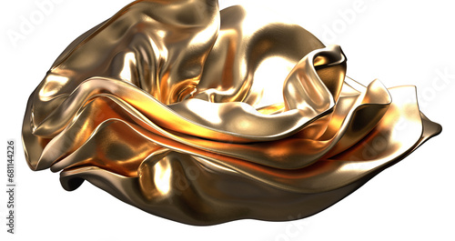 Canvastavla Captivating Gleam: Abstract 3D Gold Cloth Illustration for Eye-catching Designs