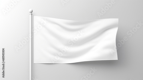 A white flag on a white background photo
