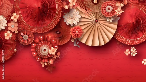 red Chinese New Year background illustration decoration