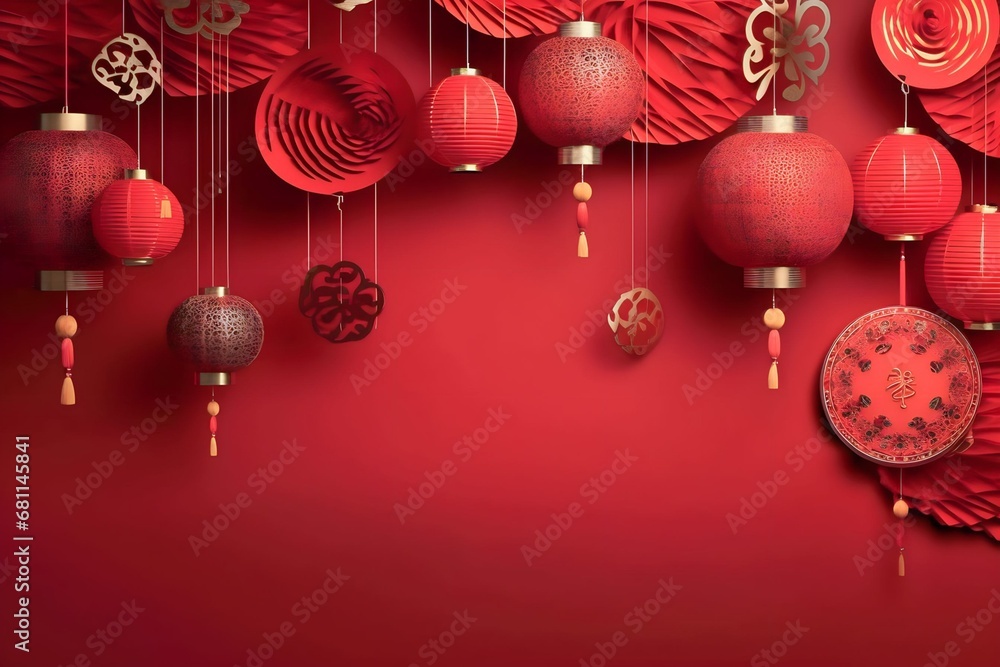 red Chinese New Year background illustration decoration