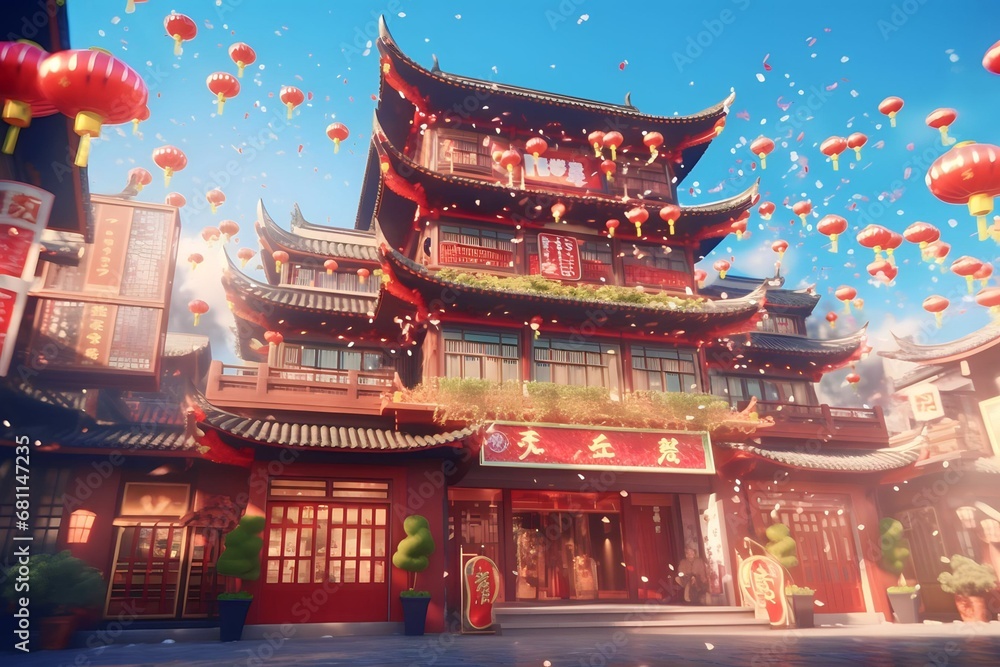 red Chinese New Year background illustration decoration red Chinese New Year background illustration decoration