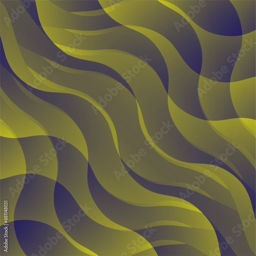 Vector abstract background in the form of blue and yellow wavy lines