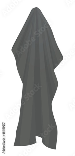 Grey  hanging towel. vector illustration