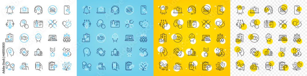 Vector icons set of Business way, Inflation and Foreman line icons pack for web with Medical support, Group people, Squad outline icon. No burger, Winner medal, Stop fishing pictogram. Vector Vector icons set of Business way, Inflation and Foreman line icons pack for web with Medical support, Group people, Squad outline icon. No burger, Winner medal, Stop fishing pictogram. Vector