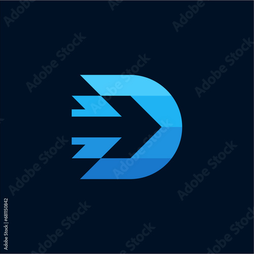letter dt , td , d monogram initial logo design vector photo