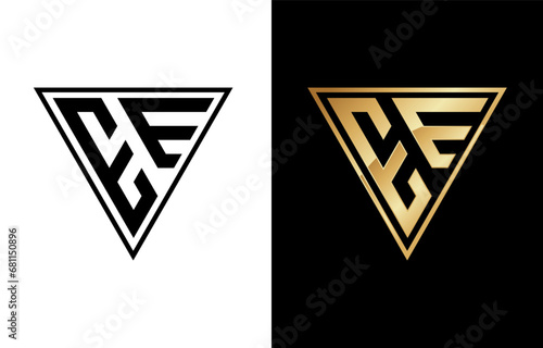 Triangle Letter E Logo Design