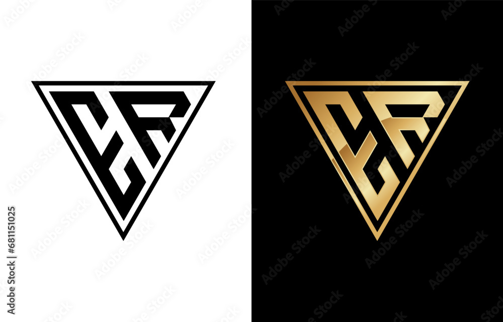 Triangle Letter ER Logo Design Triangle Letter ER Logo Design