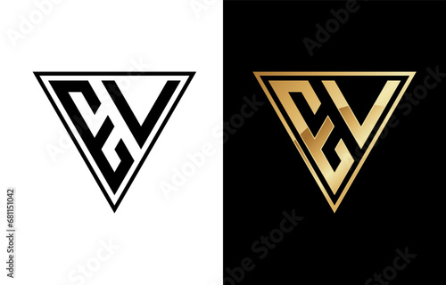 Triangle Letter E and L Logo Design