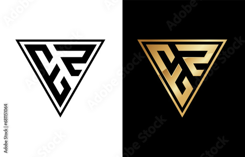 Triangle Letter E and Z Logo Design