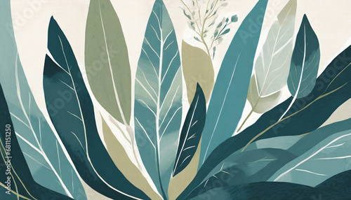 Assorted leaves in shades of green