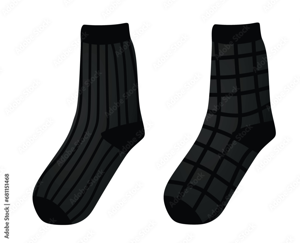 Line pattern sock. vector illustration