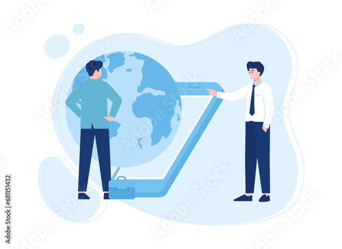 franchise business scale concept franchise business expansion ideas business growth and expansion concept flat illustration