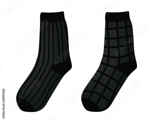 Line pattern sock. vector illustration