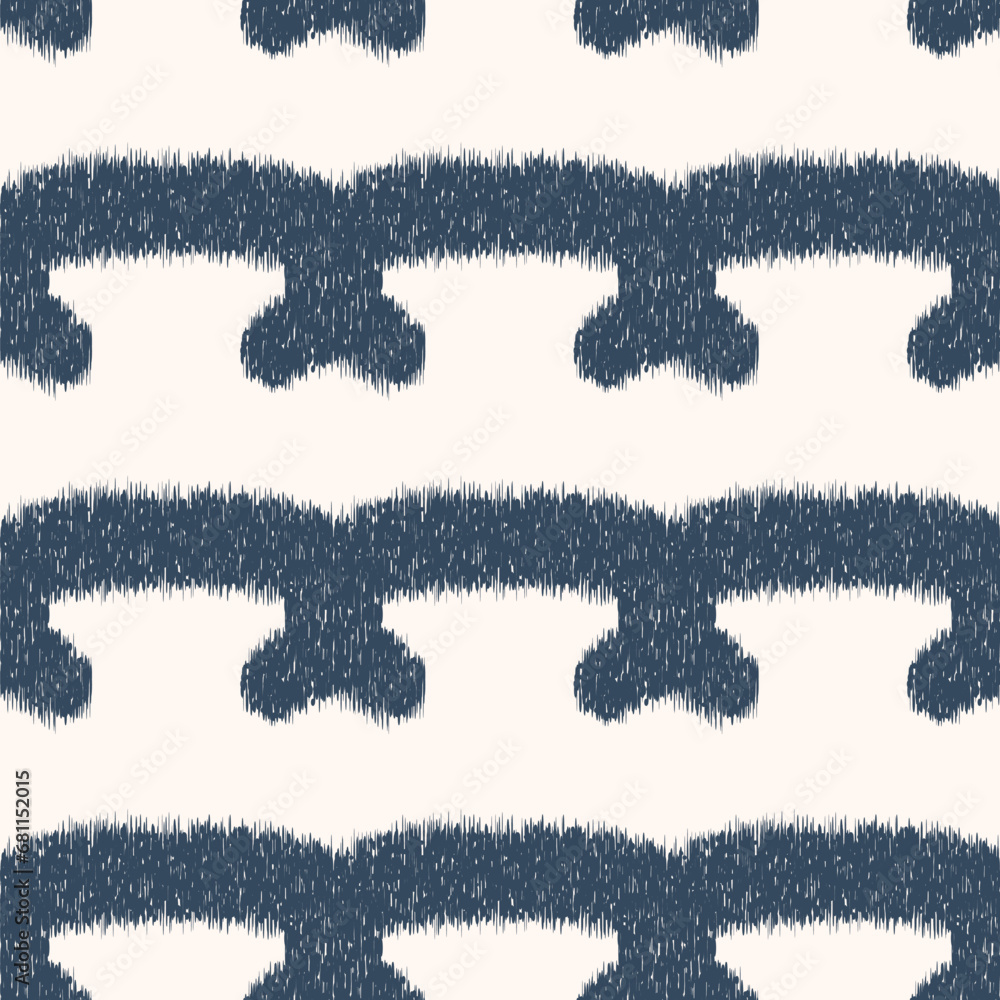 Black and white seamless pattern with Ikat style. The drawing with rhombuses. Vector illustration Black and white seamless pattern with Ikat style. The drawing with rhombuses. Vector illustration