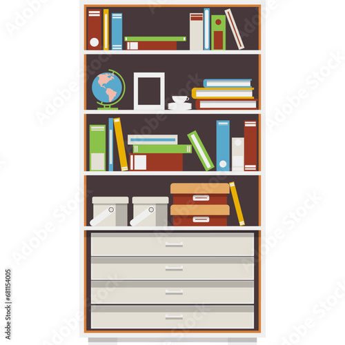 Workspace furniture vector office drawer rack icon