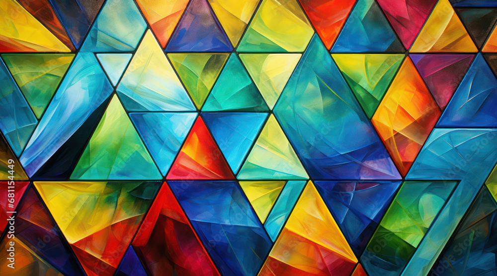 Triangles with a stained-glass look Triangles with a stained-glass look