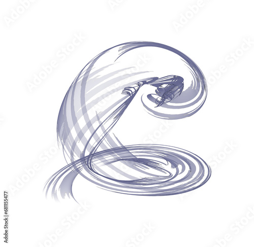 Transparent light effect. Magic glowing trail