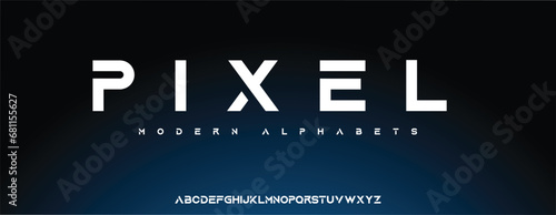 PIXEL Modern abstract digital alphabet font. Minimal technology typography, Creative urban sport fashion futuristic font and with numbers. vector illustration.