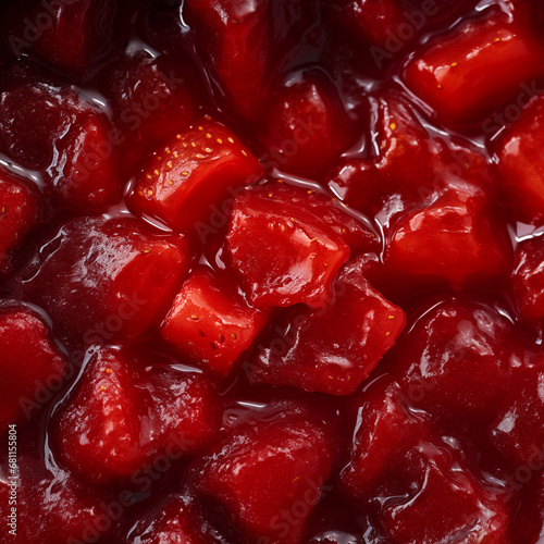 Macro texture close up of strawberry jam