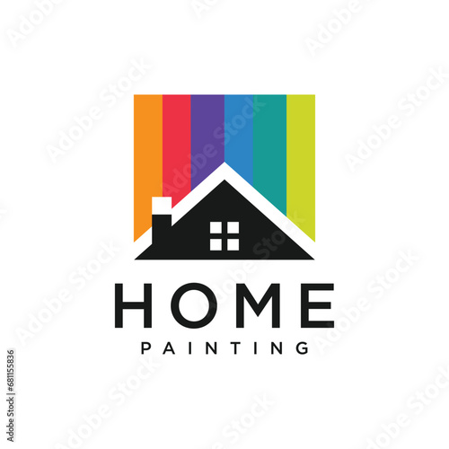 Paint house design element vector icon with creative idea for business person
