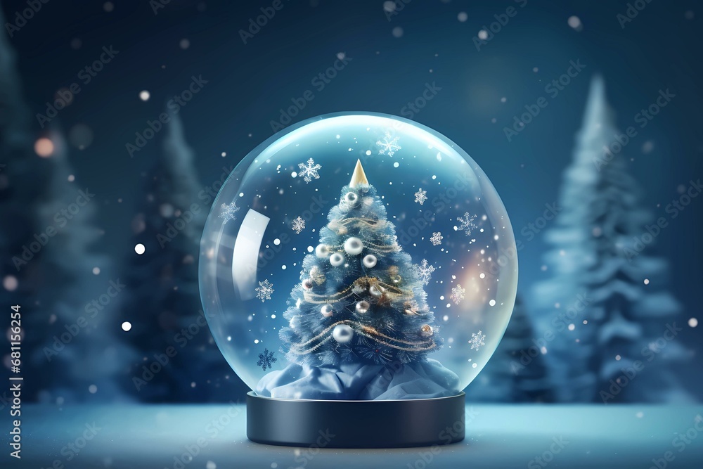 Fototapeta premium Christmas snow globe