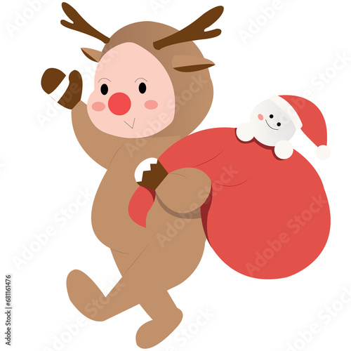 Christmas tree with Santa Claus, Santa Claus set, Santa Claus and snowman	
