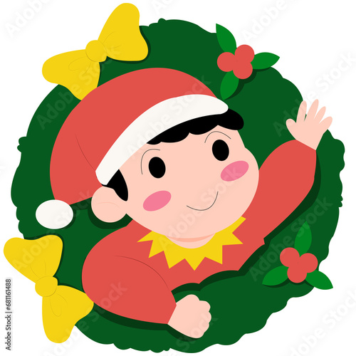 Christmas tree with Santa Claus, Santa Claus set, Santa Claus and snowman	
