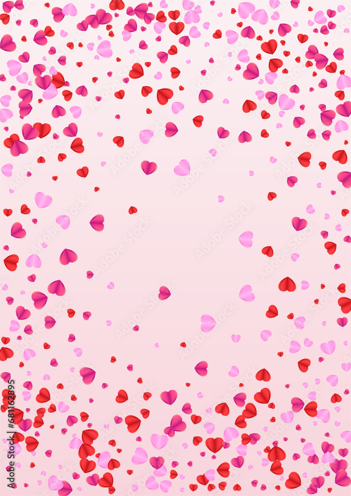 Lilac Confetti Background Pink Vector. Color Pattern Heart. Pinkish Elegant Backdrop. Violet Confetti Celebration Frame. Red Abstract Texture.
