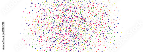 Multicolored Geometric Background White Vector. Circle Congratulation Design. Colorful Top. Rainbow Polka Transparent. Confetti Holiday Illustration.