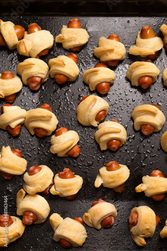 Pigs in a blanket, traditional festive Christmas food