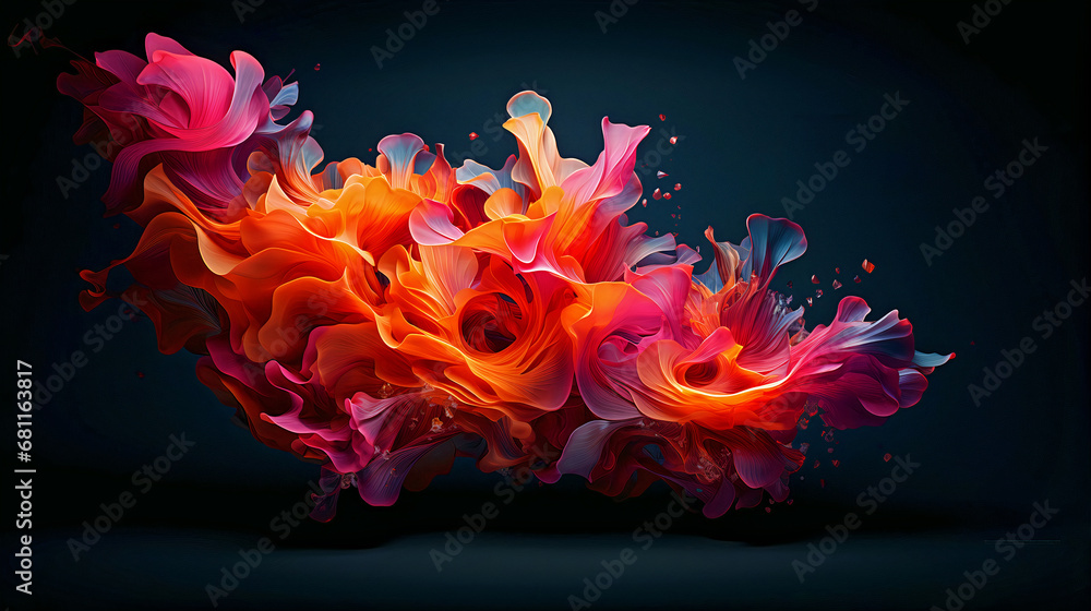 Obraz premium Colorful wavy liquid waves, abstract background, modern abstract website landing page. Generative AI