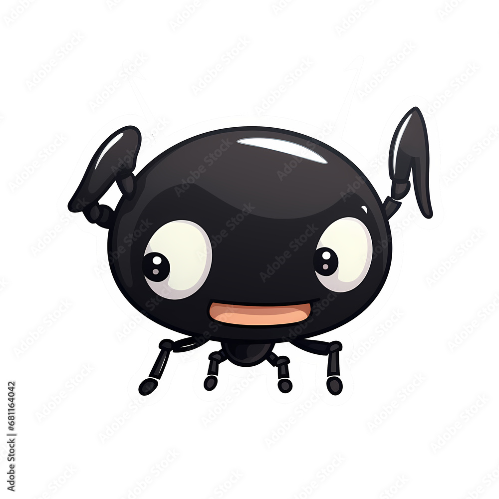 Naklejka premium Ant backpack kawaii sticker png transparent file