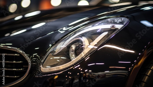 Shining Bright: A Close-Up of a Car's Headlight