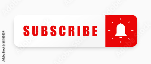 subscribe button red bell icon vector design