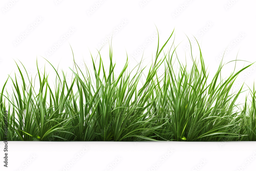 Obraz premium A single 3D-illustrated wild meadow grass is prominently featured on a white backdrop.