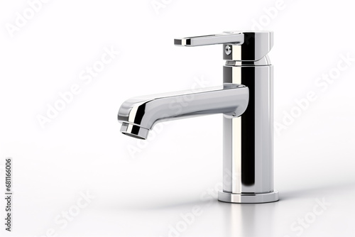 A white-hued, detached faucet for a lavatory, kitchen, bathroom, and shower is on display.