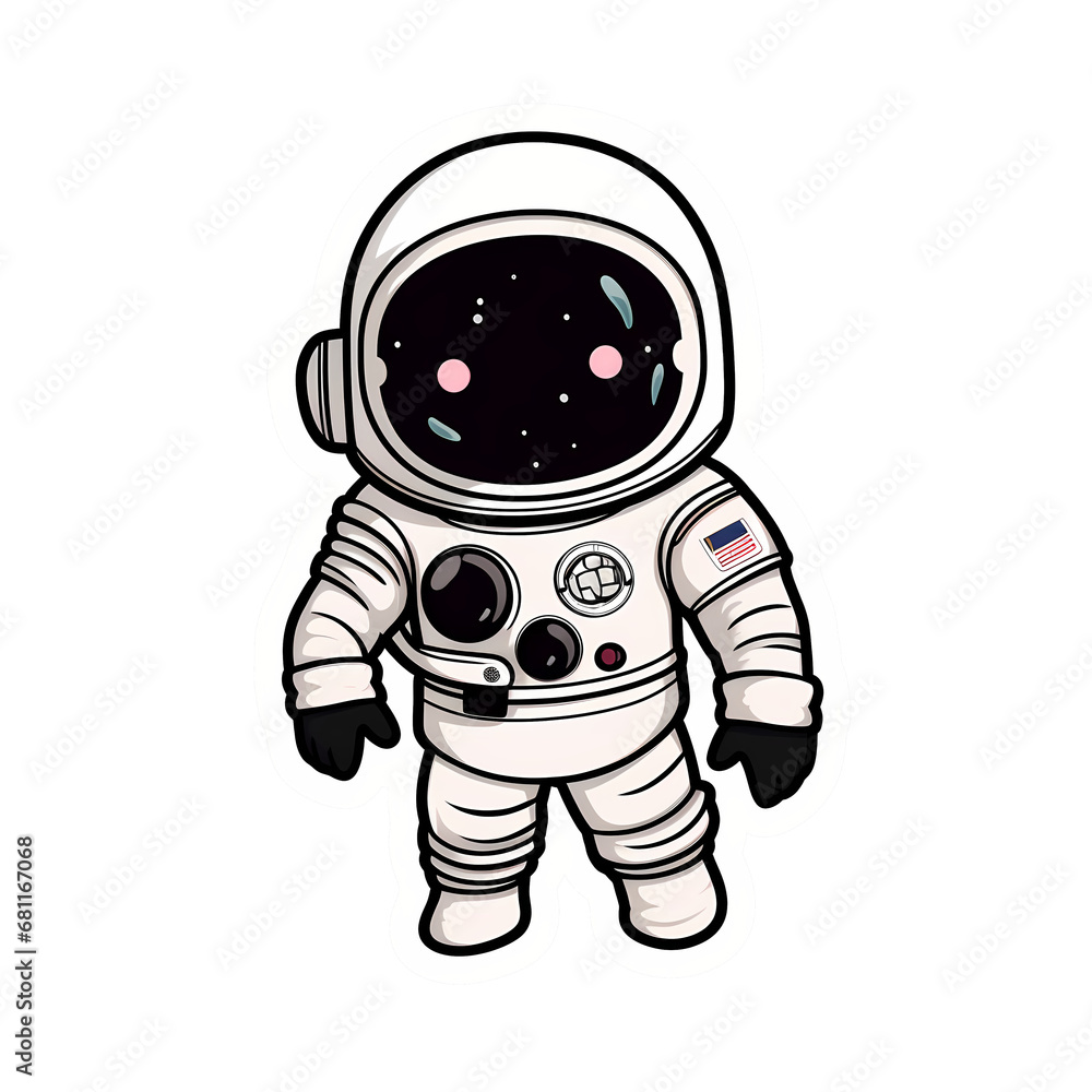 Astronaut kawaii sticker png transparent file