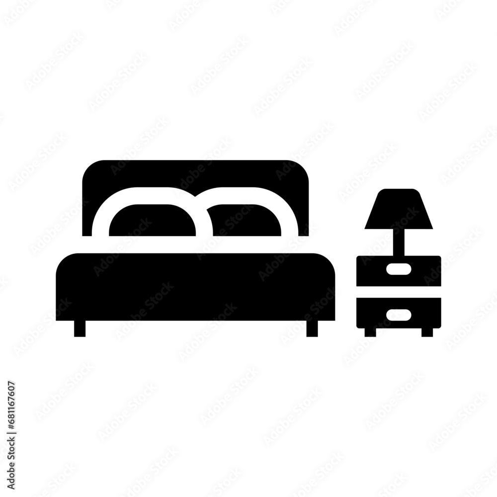 The image icon for the bedroom and its furniture uses a line style The image icon for the bedroom and its furniture uses a line style
