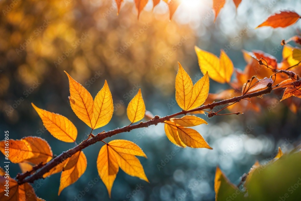 Fototapeta premium autumn leaves in the forest