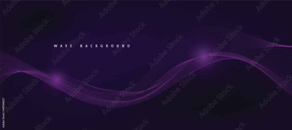 Abstract luxury curve glowing lines on dark blue and purple background. Template premium award design. Vector illustration Abstract luxury curve glowing lines on dark blue and purple background. Template premium award design. Vector illustration
