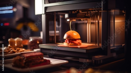 food 3d printer printing a burger