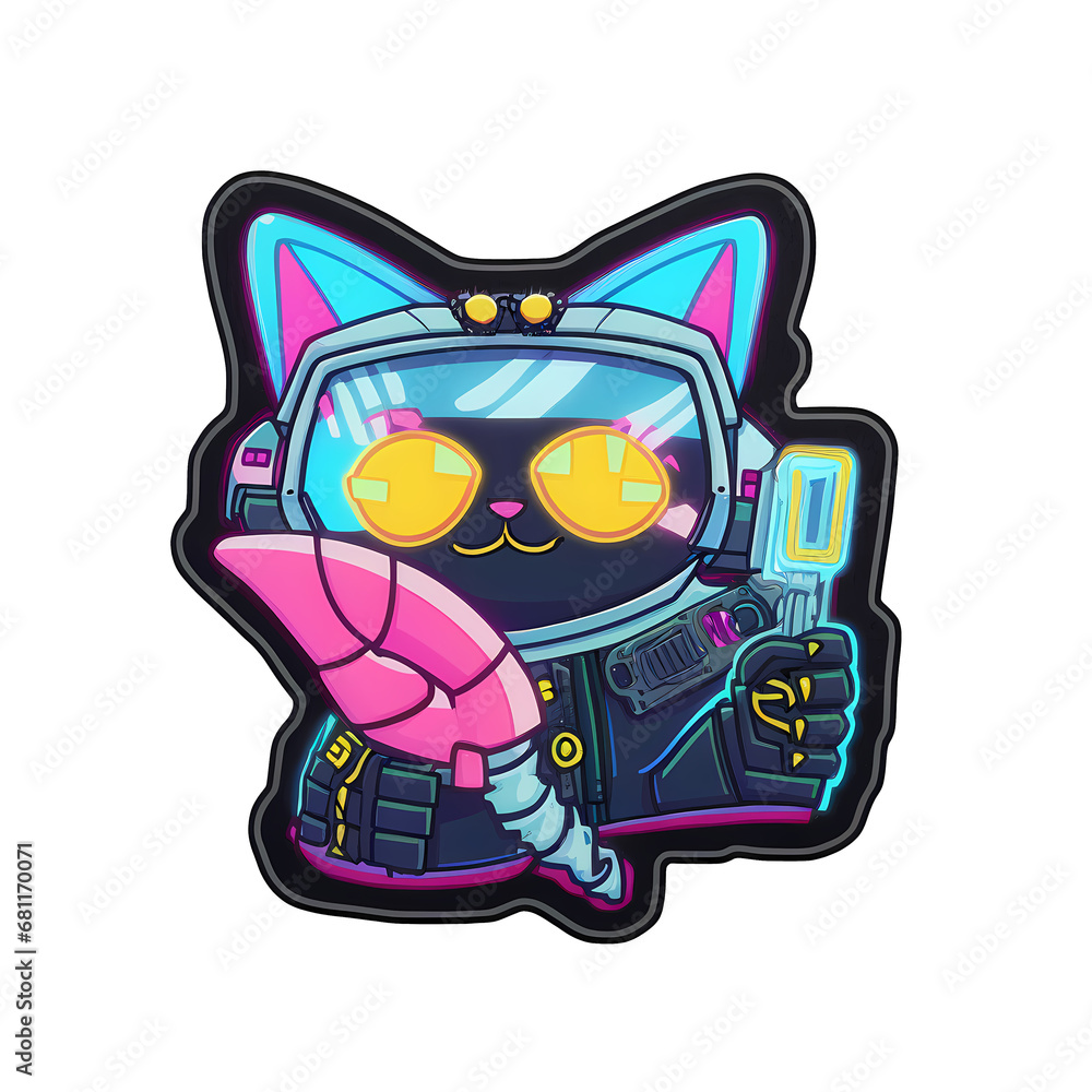 cyberpunk cat sticker png file cyberpunk cat sticker png file