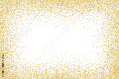 gold glitter border isolated on transparent background