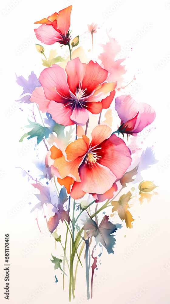 Fototapeta premium watercolor flowers