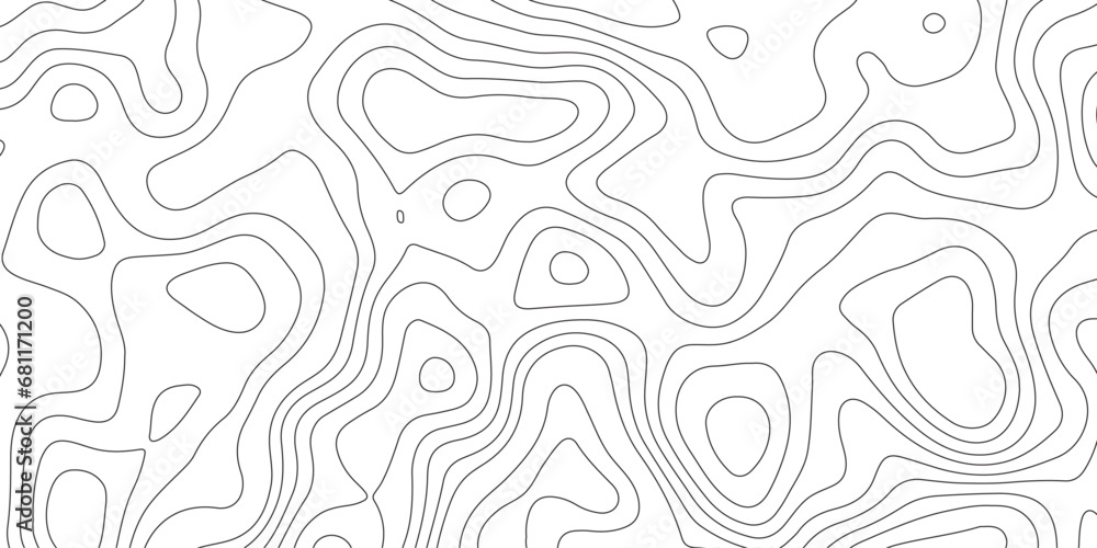 Abstract background of the topographic contours map with geographic line map .white wave paper curved reliefs abstract background .vector illustration of topographic line contour map design . - obrazy, fototapety, plakaty 
