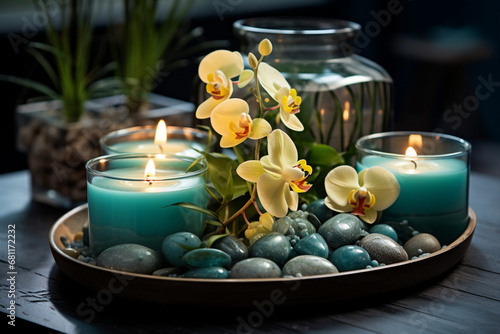 spa still life with candles